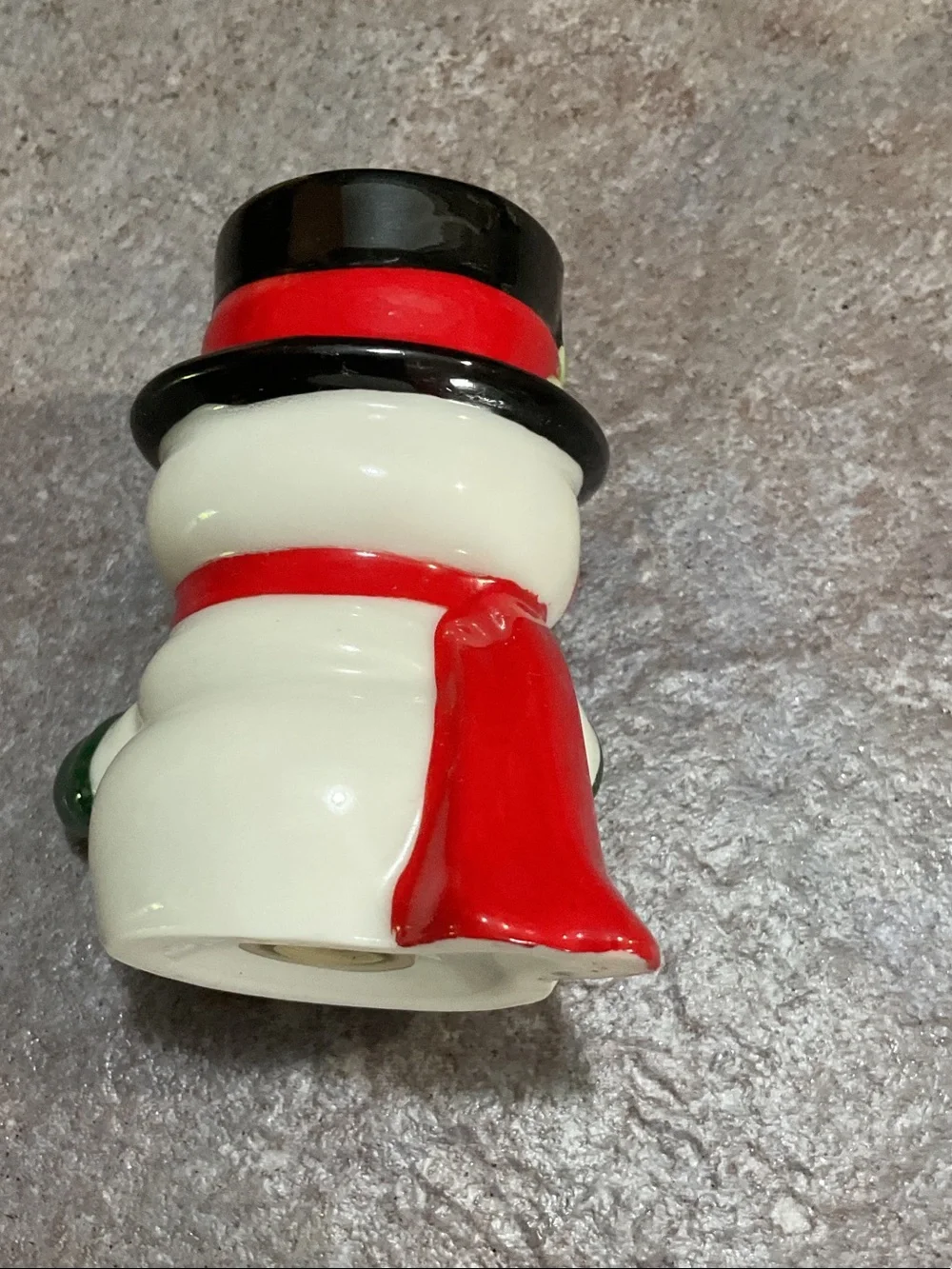 Hallmark Cream, Black, Red and Green Ceramic Snowman Couple Figurines